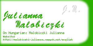 julianna malobiczki business card